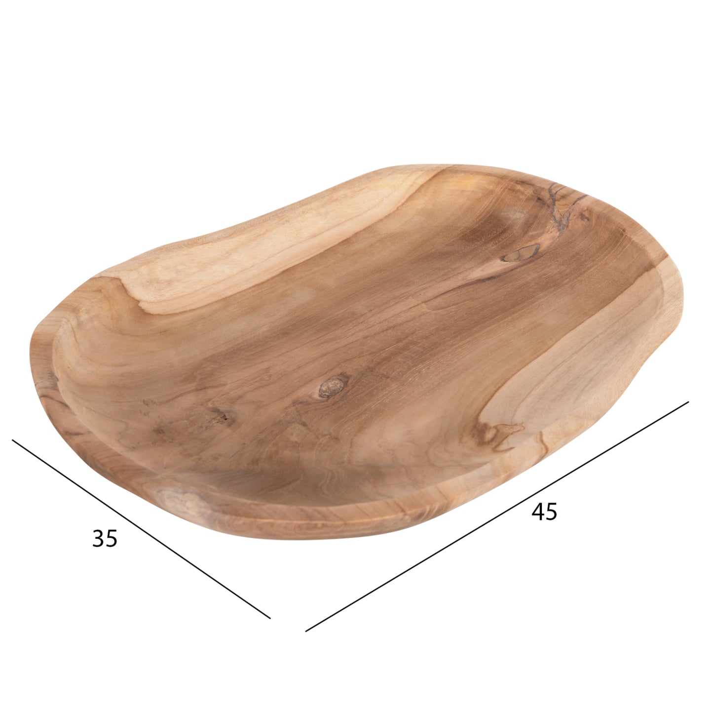 Table Decor Hm4293 Oval Trey Made Of Recycled Teak Wood 45x35x4h Cm.