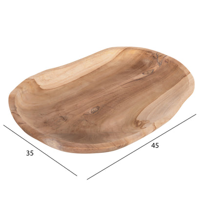 Table Decor Hm4293 Oval Trey Made Of Recycled Teak Wood 45x35x4h Cm.