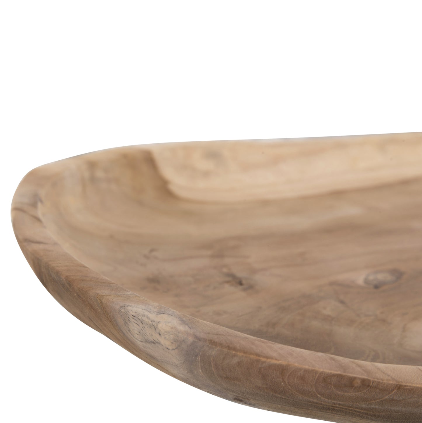 Table Decor Hm4293 Oval Trey Made Of Recycled Teak Wood 45x35x4h Cm.