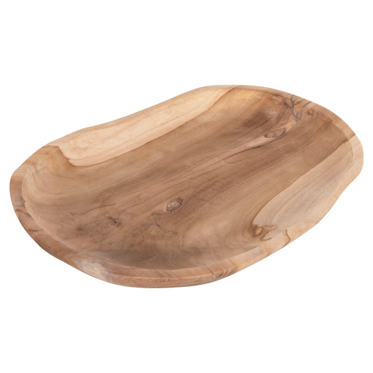 Table Decor Hm4293 Oval Trey Made Of Recycled Teak Wood 45x35x4h Cm.