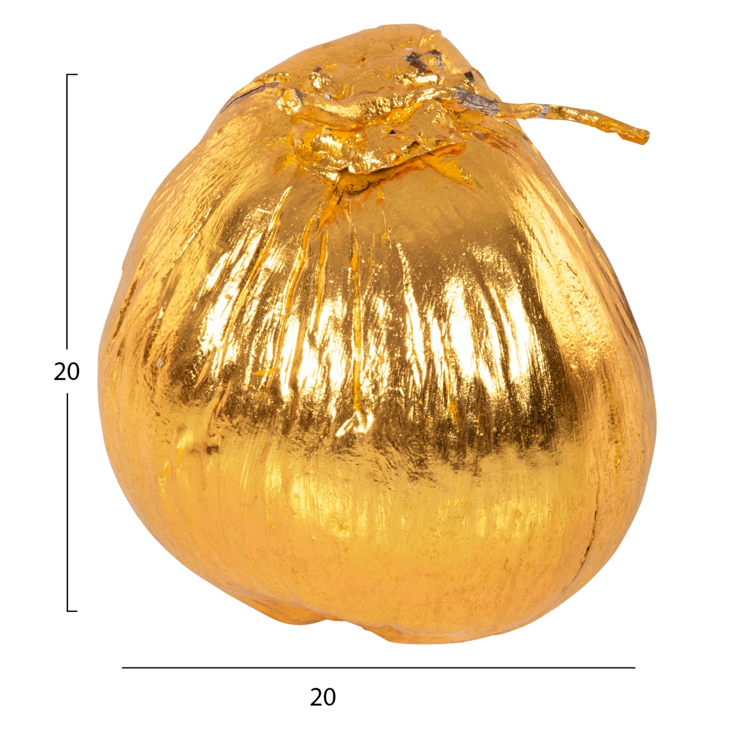 Table Decoration Hm4326.03 Coconut In Gold Color 20x20x20hcm.