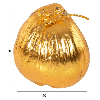 Table Decoration Hm4326.03 Coconut In Gold Color 20x20x20hcm.