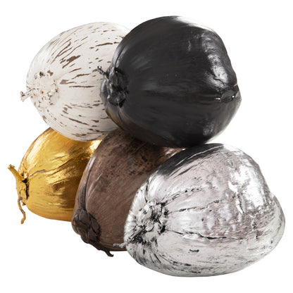 Table Decoration Hm4326.04 Coconut In Silver Color 20x20x20hcm.