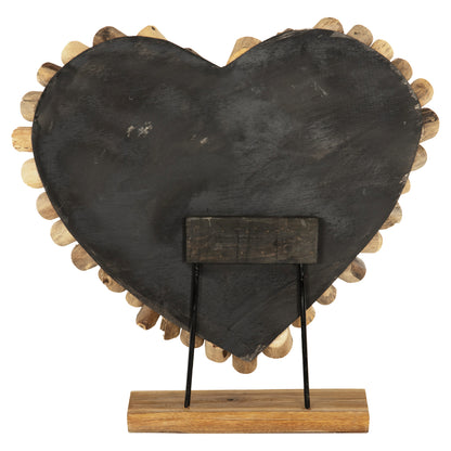 Table Decoration Shinzo Hm7910 Heart Shape Teak Branch Wood In Natural Color 53x5x51hcm.cm.