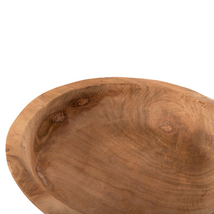 Table Decor Bowl Hm4295 Round Recycled Teak Wood In Natural Φ30x7h Cm.