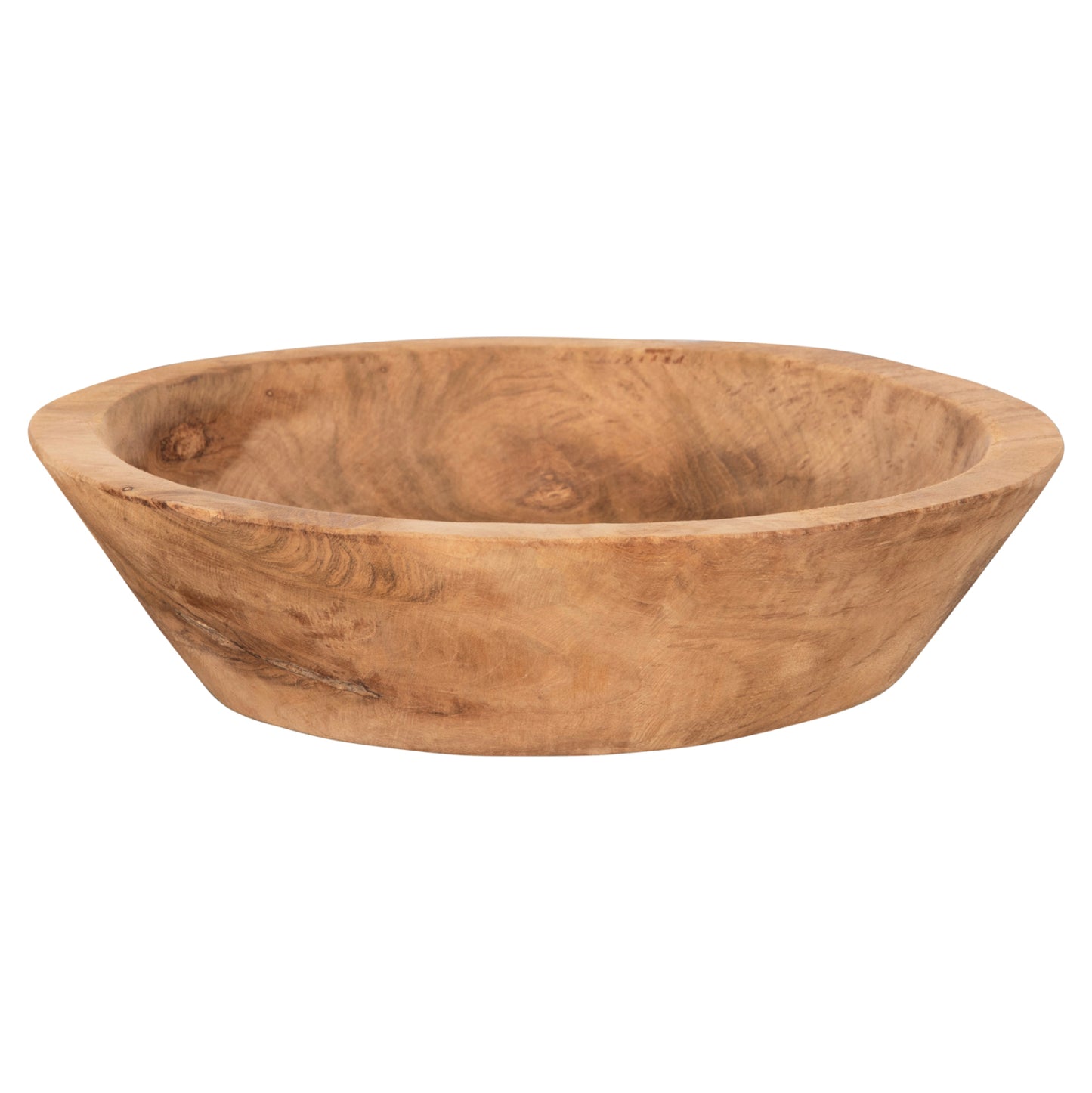 Table Decor Bowl Hm4295 Round Recycled Teak Wood In Natural Φ30x7h Cm.