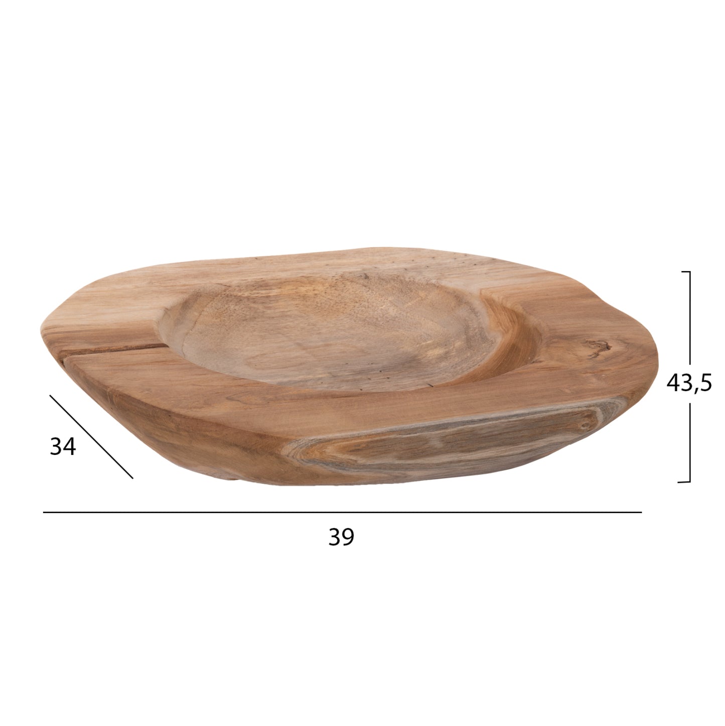 Table Decor Bowl Yoki Hm9628 Teak Wood Φ39x6.5hcm.