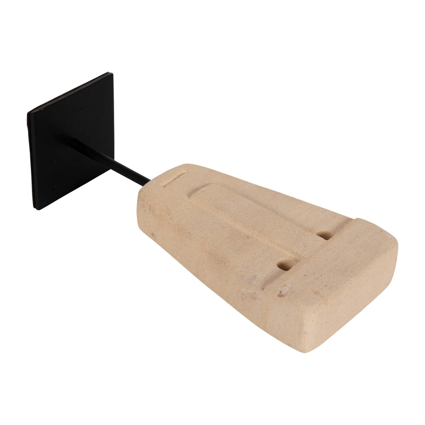 Table Decor Hm4312 Face Made Of Paras Stone-black Metal Stand 9x3x22hcm.