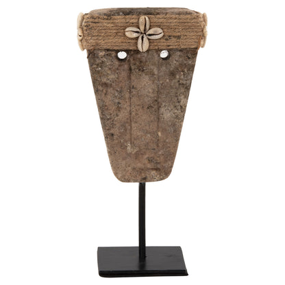 Table Decor Face Hm4315 Paras Stone In Black Metal Stand 7x10x7x21h Cm.