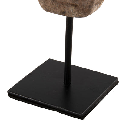 Table Decor Face Hm4315 Paras Stone In Black Metal Stand 7x10x7x21h Cm.