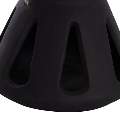 Decorative Table Lantern Erantyl Hm4696.01s Black Fiber Cement & Rattan Handle Φ25x17hcm