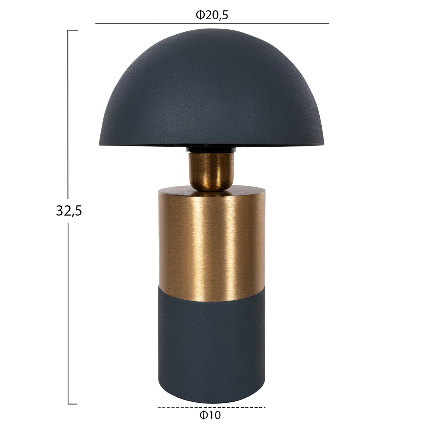 Table Lamp Pune Hm4245.05 Metal In Anthracite Blue-gold Φ20,5x32,5hcm.
