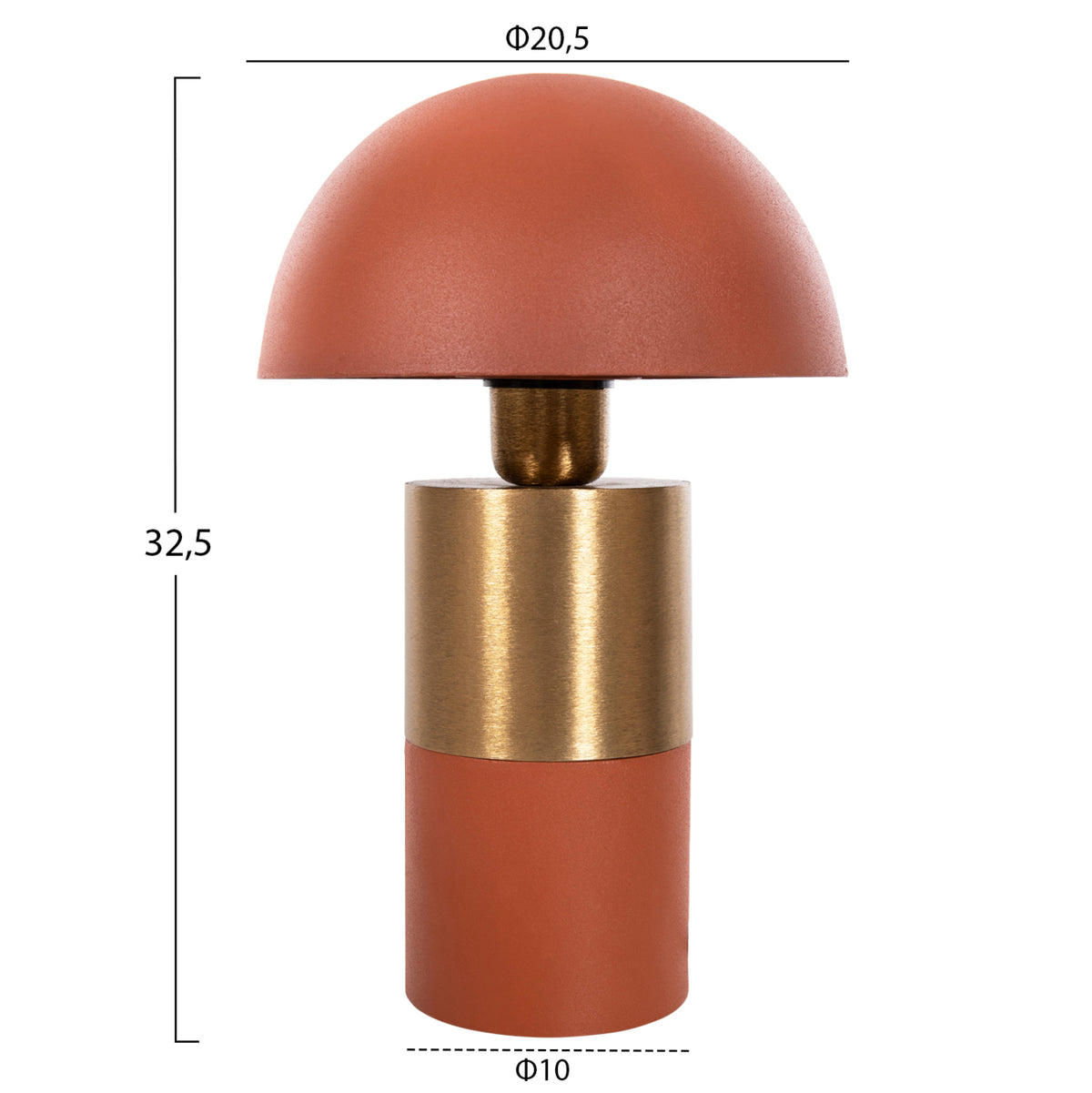 Table Lamp Pune Hm4245.08 Metal In Orange-gold Φ20,5x32,5hcm.