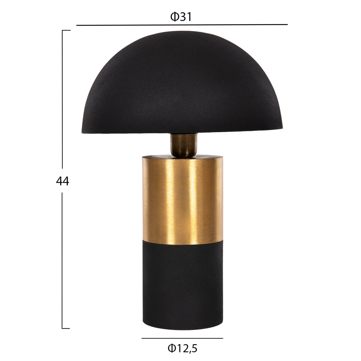 Table Lamp Pune Hm4252.04 Metal In Black-gold Φ31x44hcm.