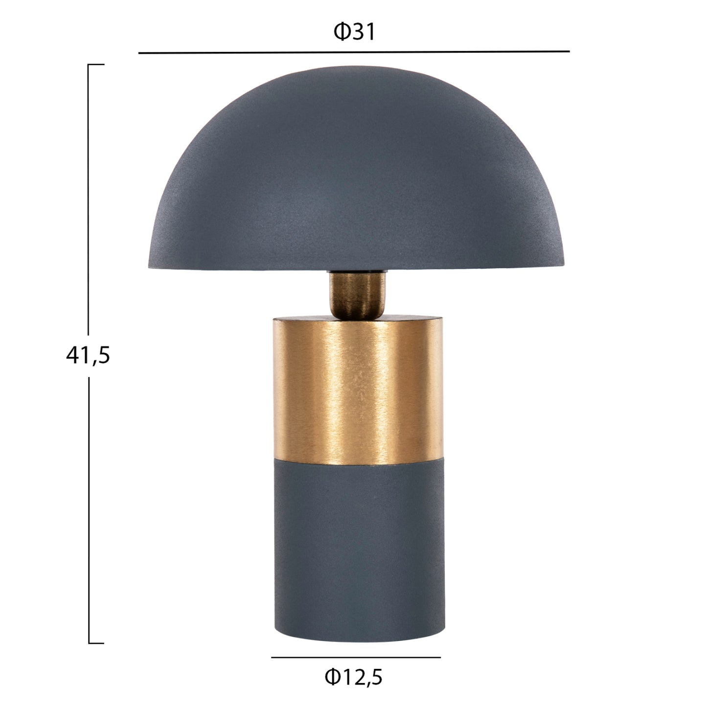 Table Lamp Pune Hm4253.05 Metal In Anthracite Blue-gold Φ31x41.5hcm.