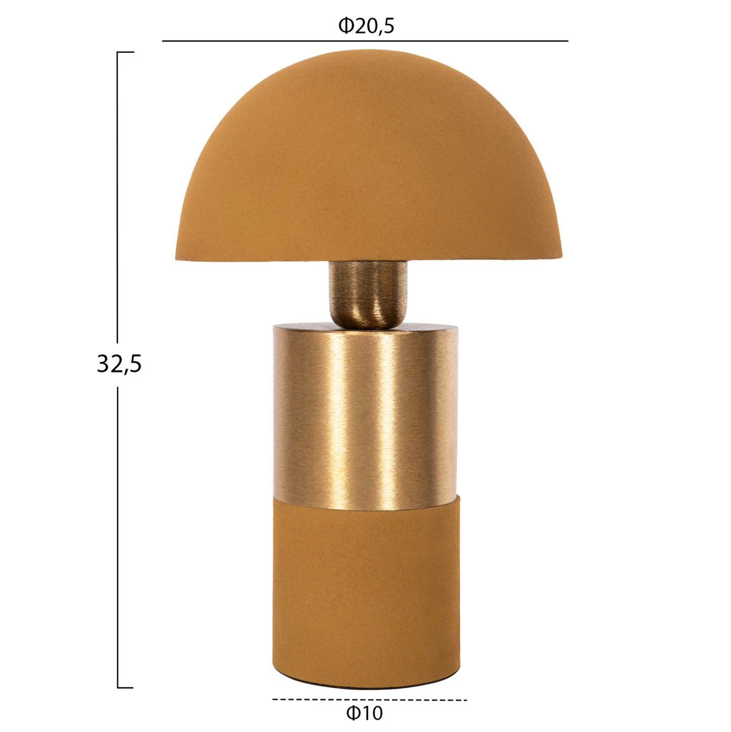 Table Lamp Pune Hm4254.10 Metal In Mustard-gold Φ20,5x32,5hcm.