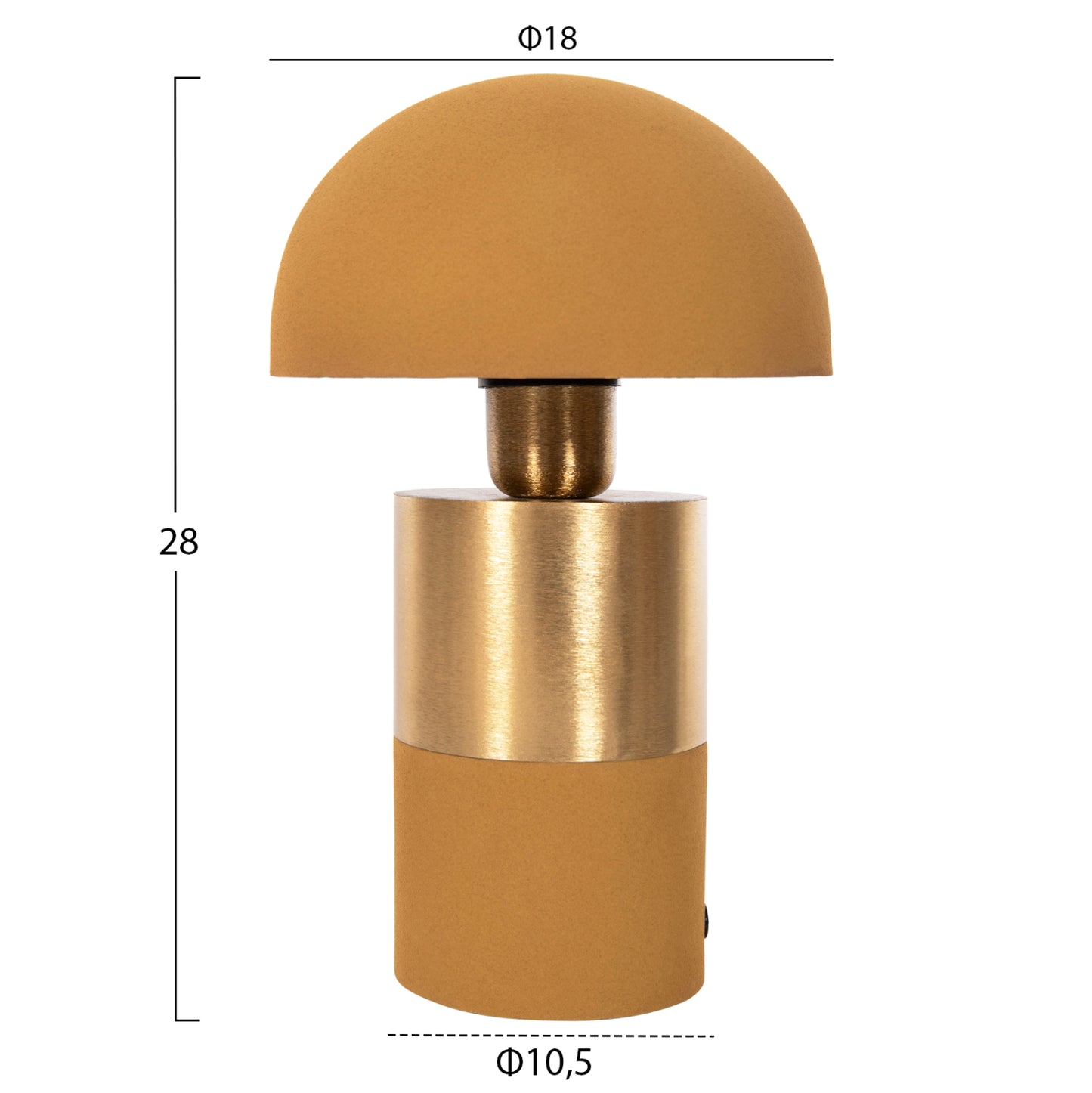 Table Lamp Pune Hm4255.09 Metal In Mustard-gold Φ18x28hcm.