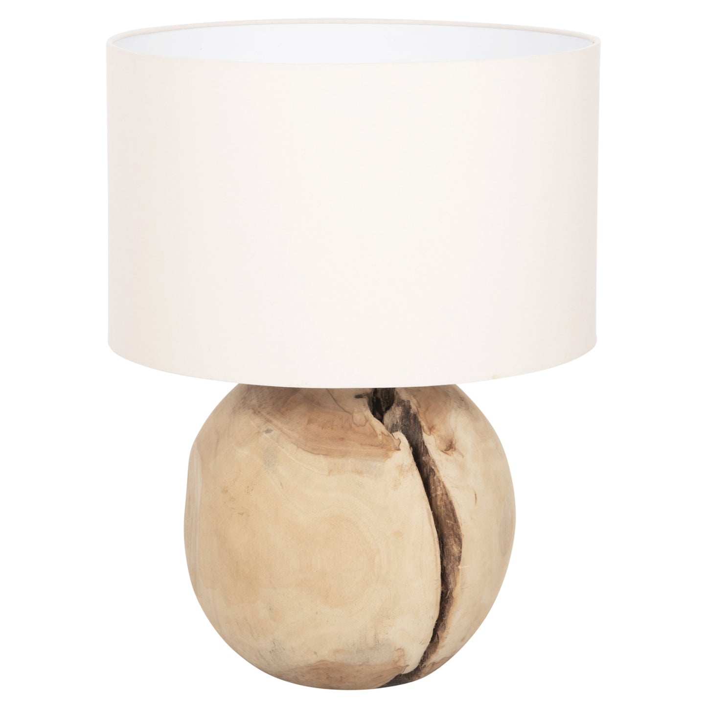 Table Lamp Oranye Hm4421 Teak Wood-white Pvc Cap Φ40x53hcm.