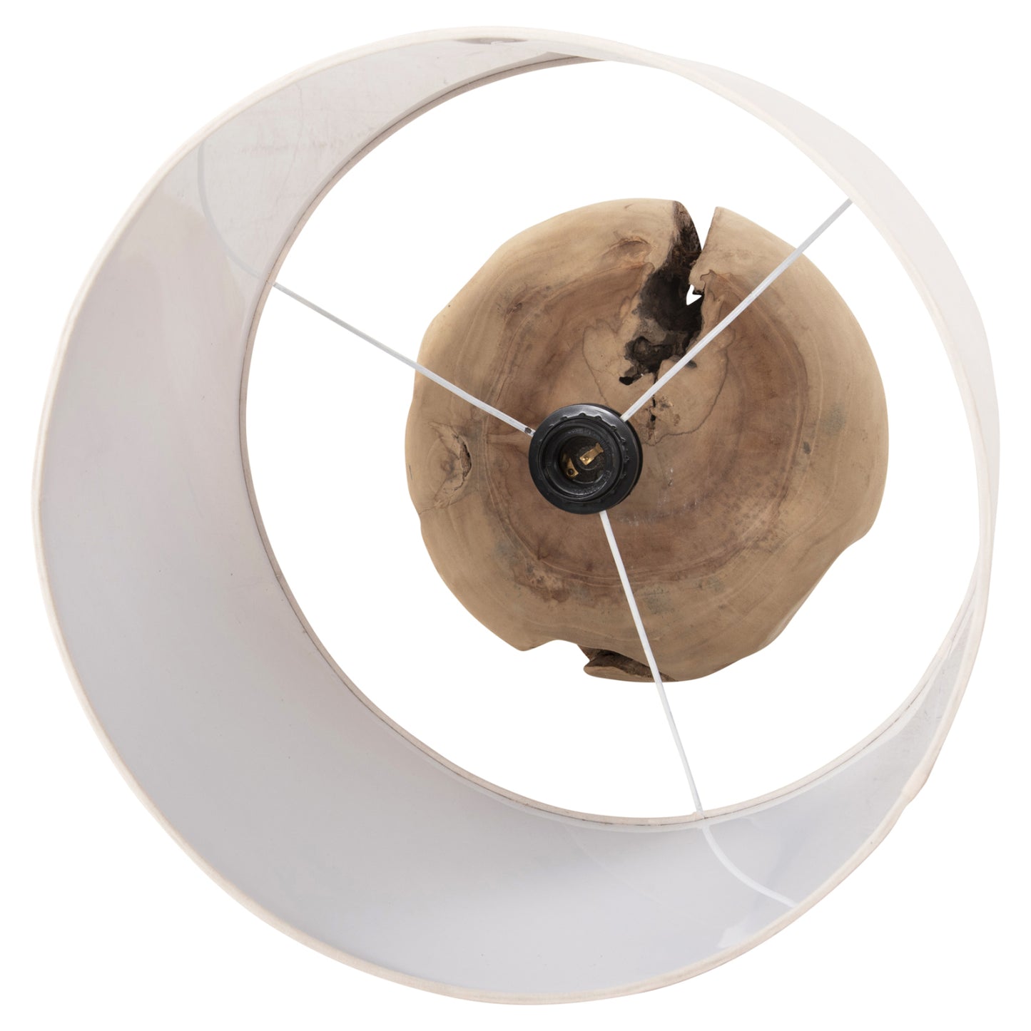 Table Lamp Oranye Hm4421 Teak Wood-white Pvc Cap Φ40x53hcm.