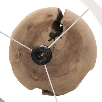 Table Lamp Oranye Hm4421 Teak Wood-white Pvc Cap Φ40x53hcm.