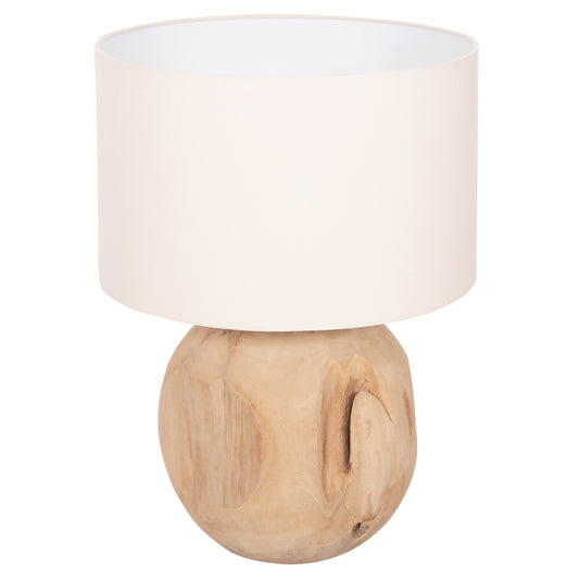 Table Lamp Oranye Hm4421 Teak Wood-white Pvc Cap Φ40x53hcm.