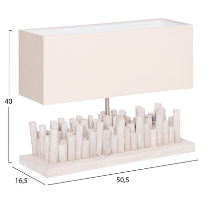 Table Lamp Twiggy Hm4426 Driftwood & Cap In White 50.5x16.5x40hcm.