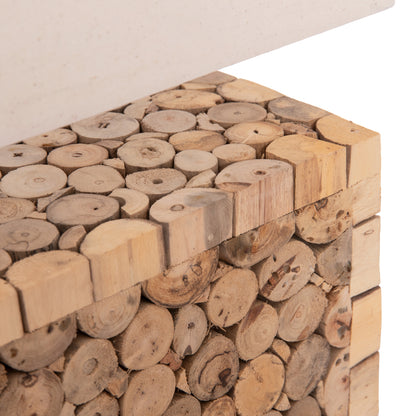 Table Lamp Twiggy Hm4437 Driftwood & White Cap 50.5x16x45.5hcm.