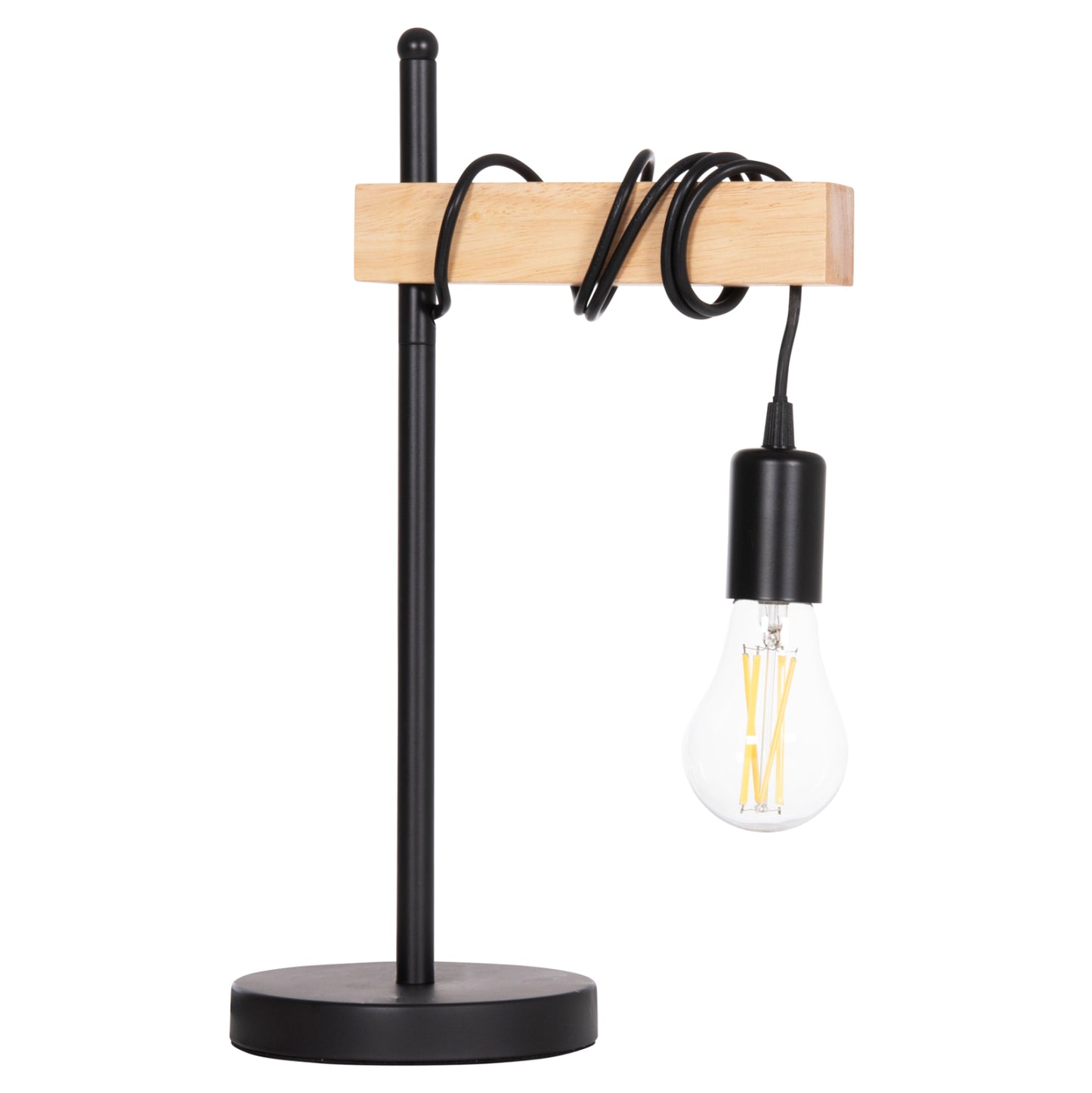 Table Lamp Volks Hm4659 Metal--wood 15x26x41hcm.
