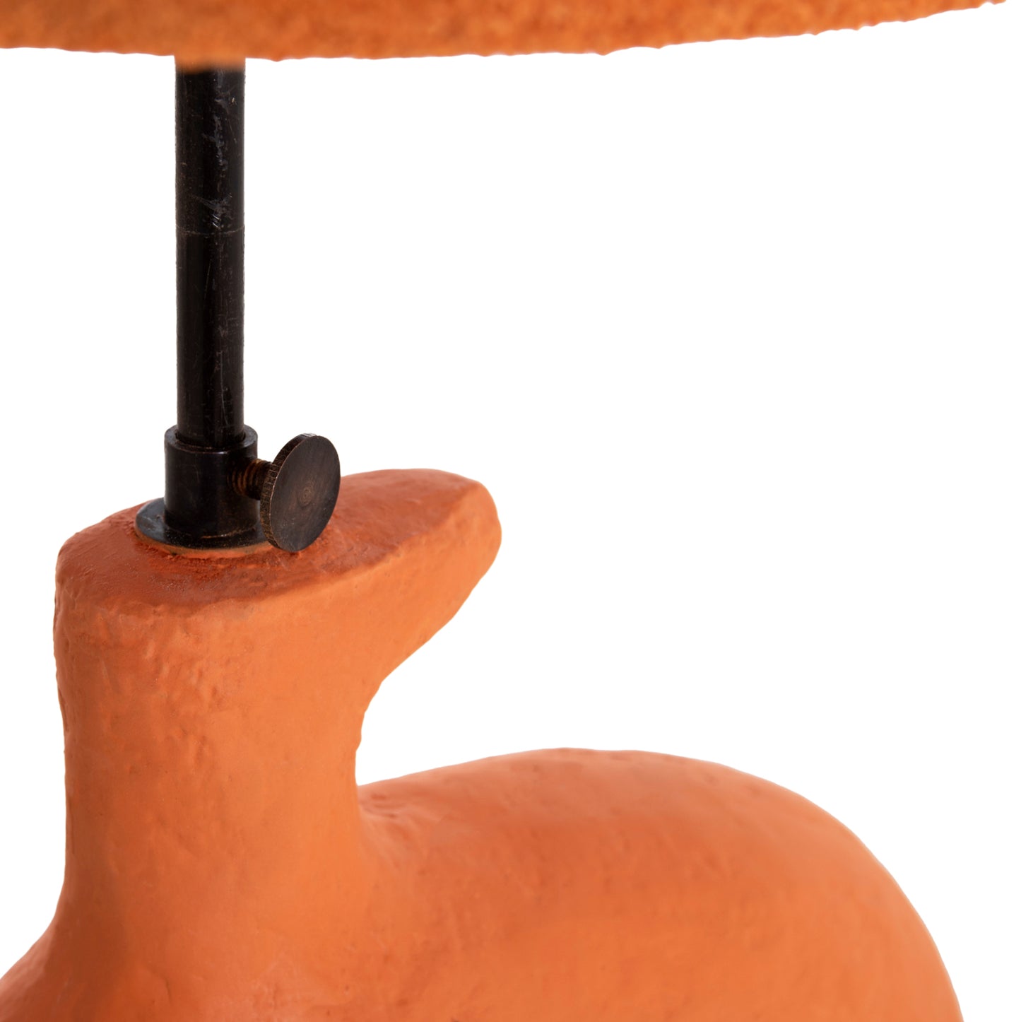 Table Lamp Bofel Hm4697 Terracotta In Orange--teddy Fabric Cap 30x8x52hcm.