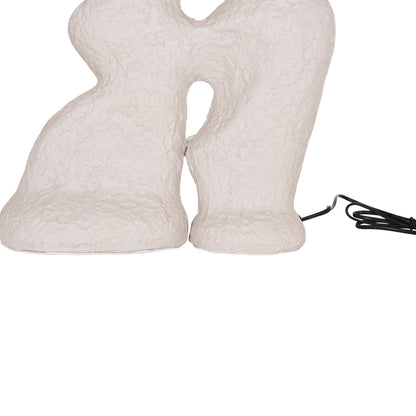Table Lamp Bofel Hm4699.03 Terracotta In Light Grey--teddy Fabric Cap 33x14x54hcm.