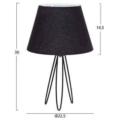 Table Lamp Livo Hm4708.01 Black With Tripod Metal Base Φ22x36hcm.
