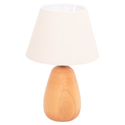 Table Lamp Conni Hm4710 Cream White Cap-wooden Base Φ23x34hcm.