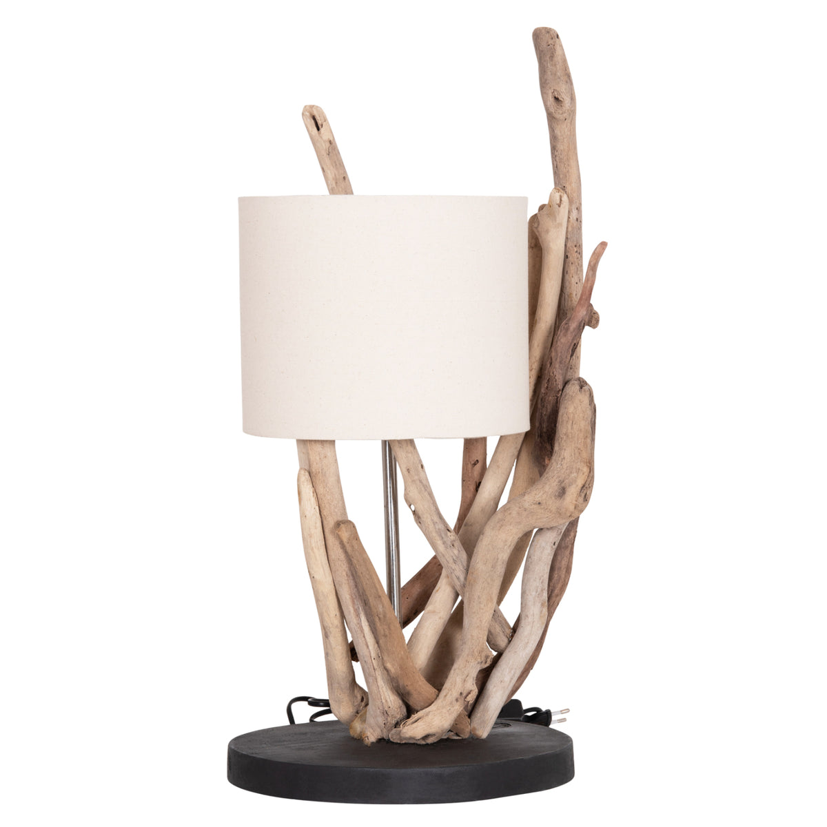 Table Lamp Bramble Hm4873 Driftwood & White Cap Φ28x65hcm.