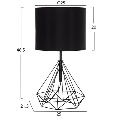 Table Lamp Geilo Hm7416.11 Metal In Black--black Pvc Cap Φ25x48.5hcm.