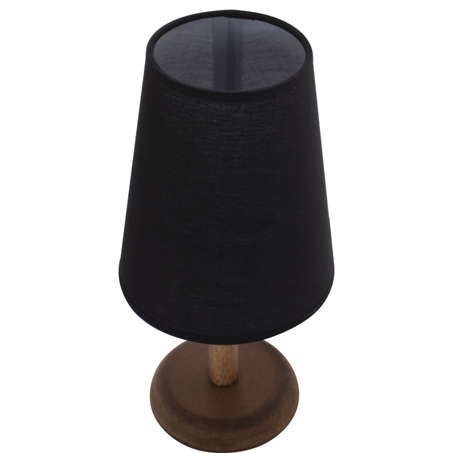 Table Lamp Walnut Color Wood With Cylindrical Black Cap Φ15x34hcm.hm7692.01