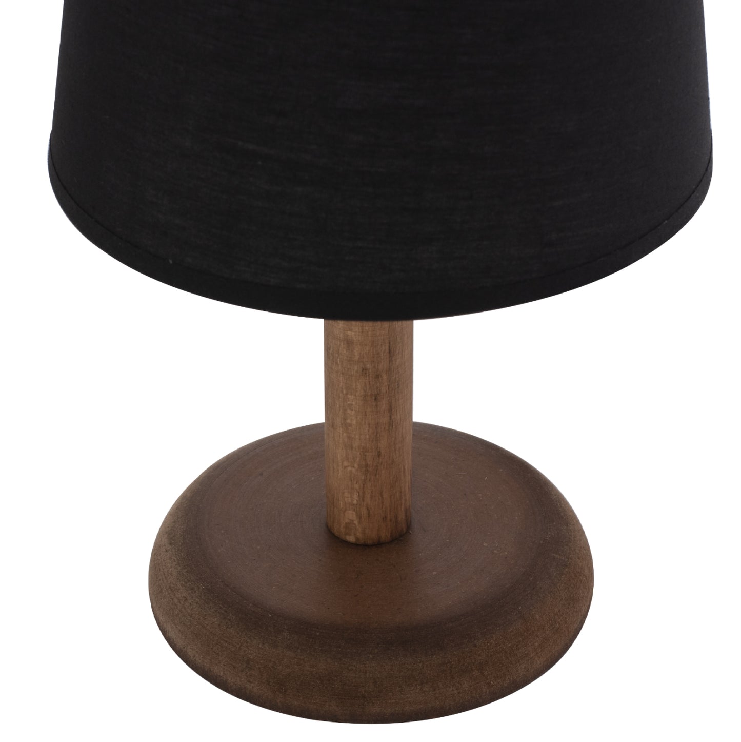 Table Lamp Walnut Color Wood With Cylindrical Black Cap Φ15x34hcm.hm7692.01