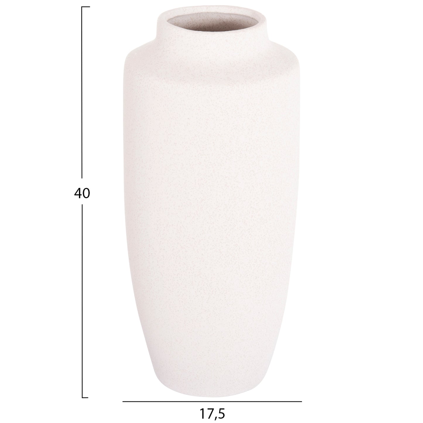 Ceramic Table Decor Vase "galad" Hm4587.01 Off White With Crystallisation Φ17,5x40h Cm.