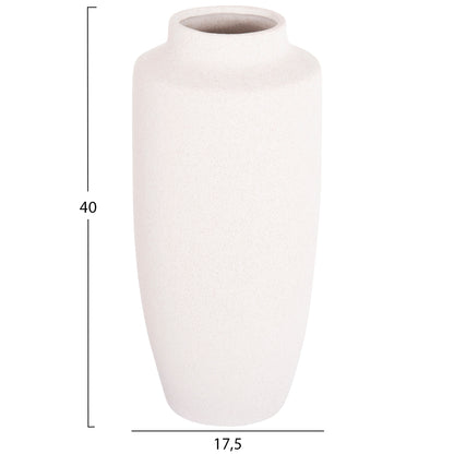 Ceramic Table Decor Vase "galad" Hm4587.01 Off White With Crystallisation Φ17,5x40h Cm.