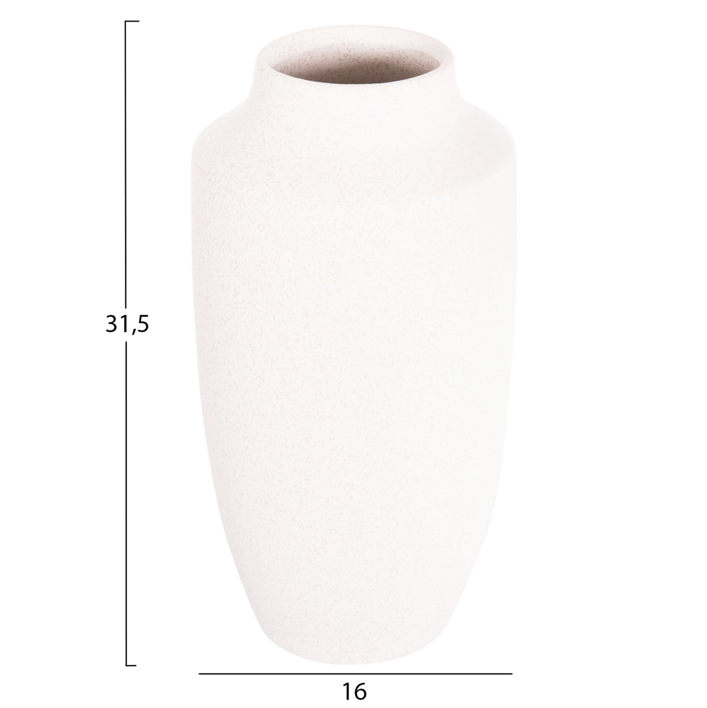 Ceramic Table Decor "galad" Hm4588.01 Off White With Crystallisation Φ16x32hcm.