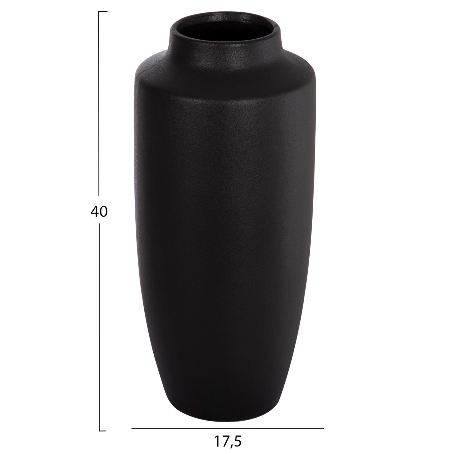 Ceramic Table Decor "galad" Hm4587.02 Black Matte Φ17,5x40hcm.
