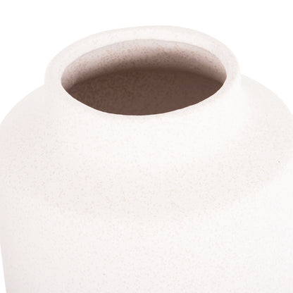 Ceramic Table Decor Vase "galad" Hm4587.01 Off White With Crystallisation Φ17,5x40h Cm.