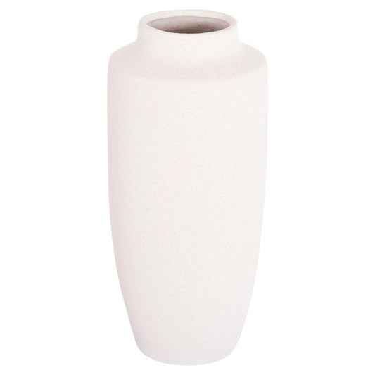 Ceramic Table Decor Vase "galad" Hm4587.01 Off White With Crystallisation Φ17,5x40h Cm.