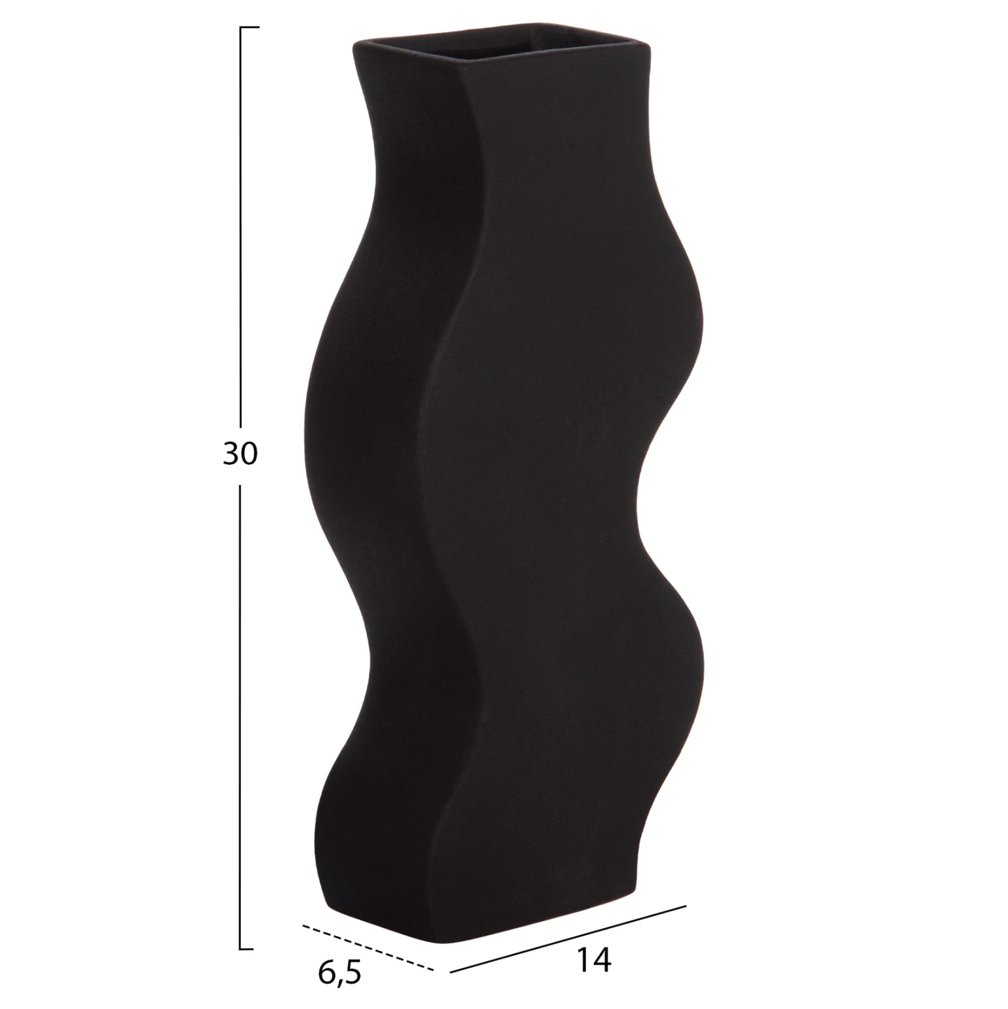 Ceramic Table Decor Series "sebor" Hm4589.02 Matte Black 14x6.5x30hcm.