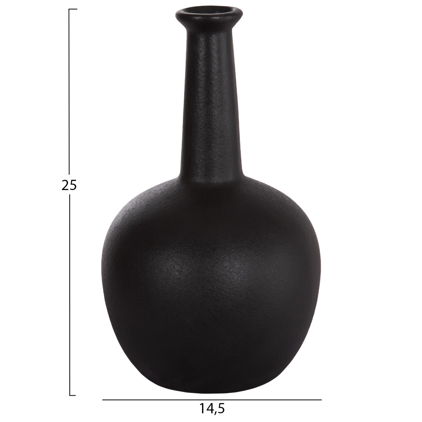 Ceramic Table Decor Elendil Hm4593.02 Black Matte Φ14,5x25hcm.
