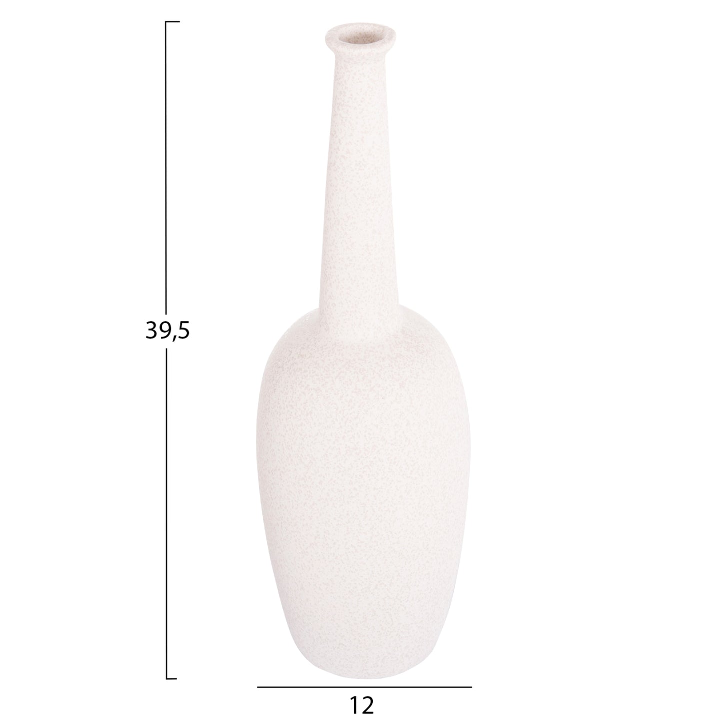 Ceramic Table Decor Elendil Hm4591.01 Off White With Crystallization Φ12x39.5hcm.