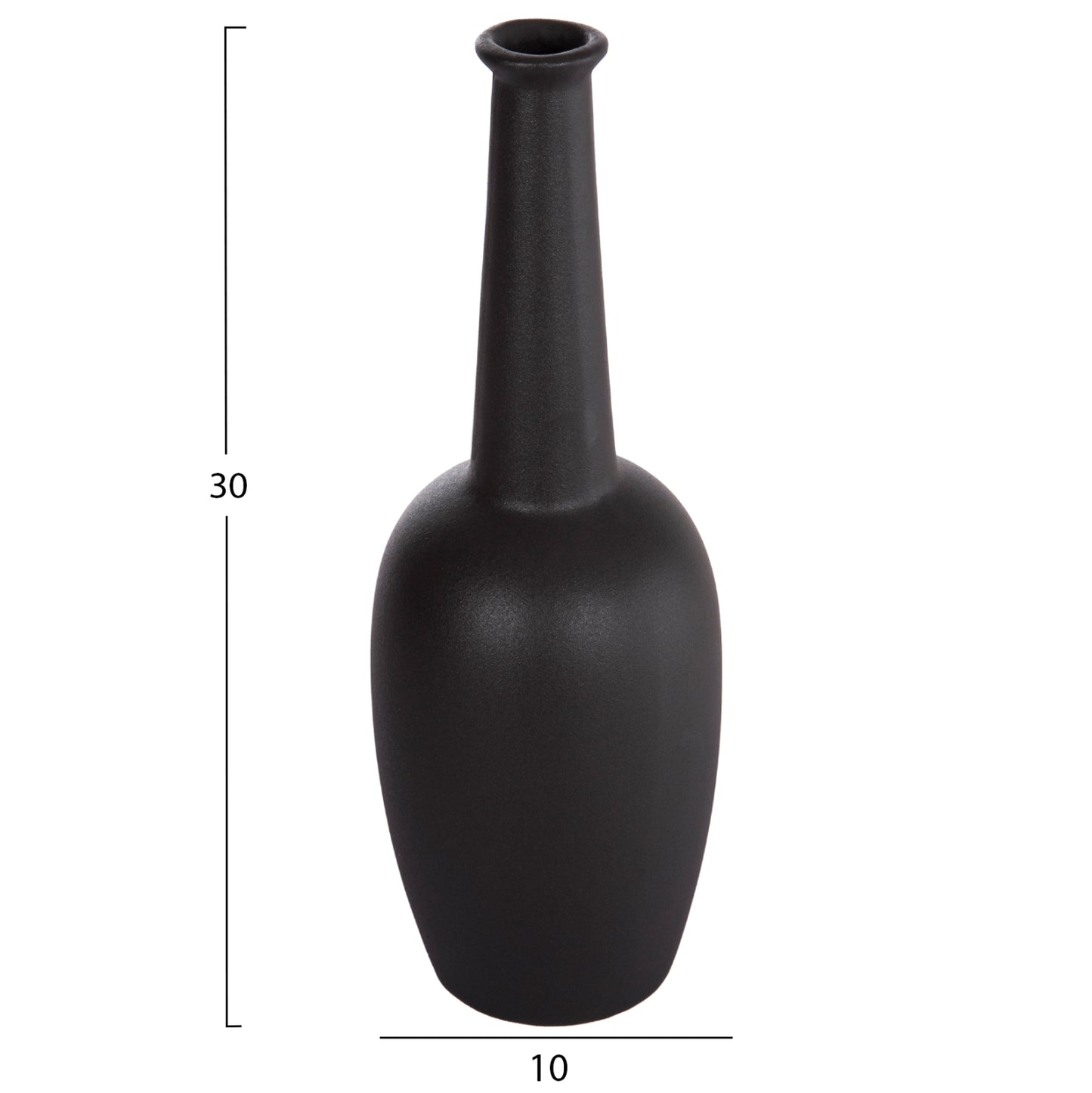 Ceramic Table Decor Elendil Hm4592.02 Black Matte Φ10x30hcm.
