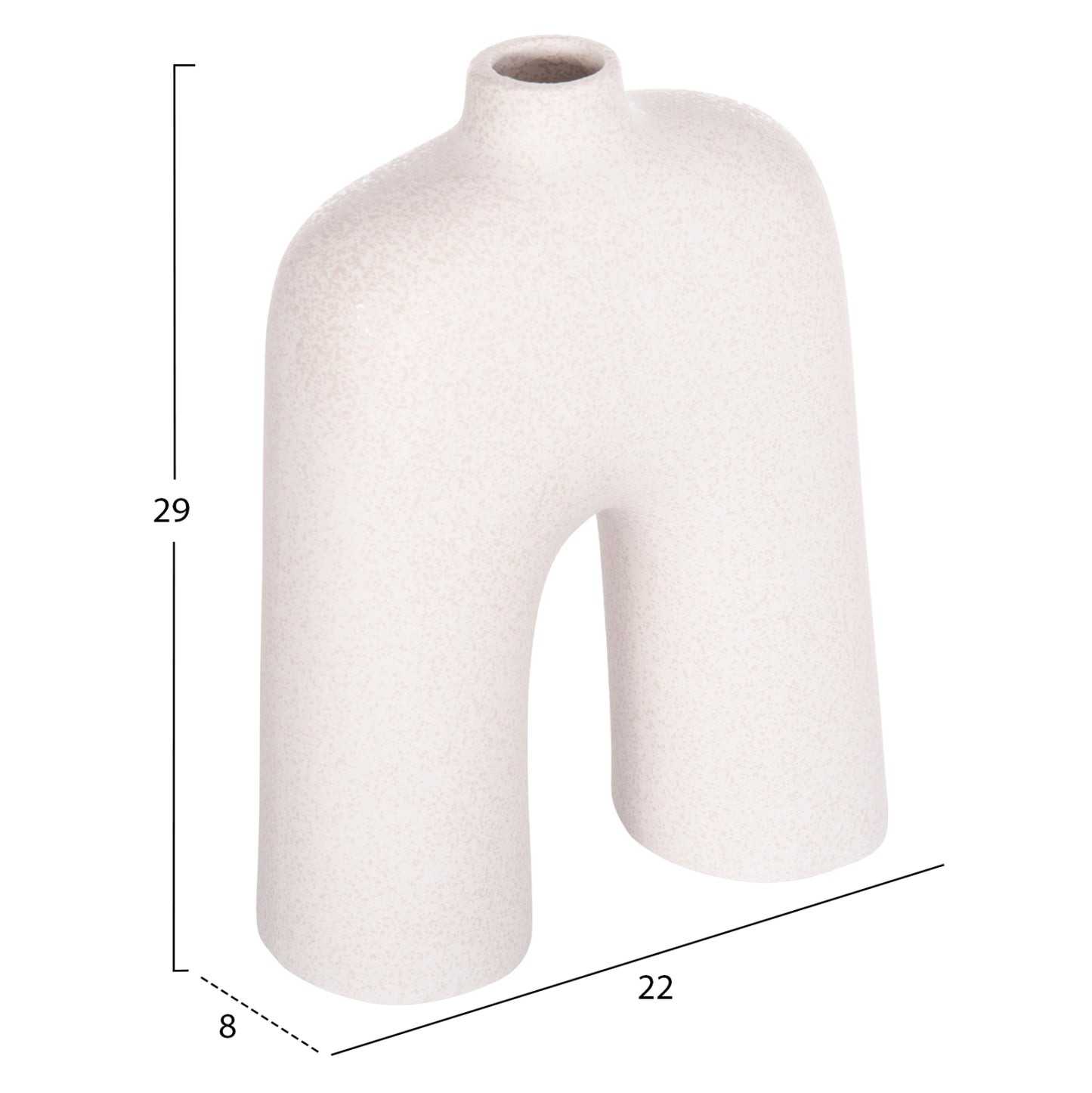 Ceramic Table Decor Series Isil Hm4599.01 Off White With Crystallisation 22x8x29hcm.