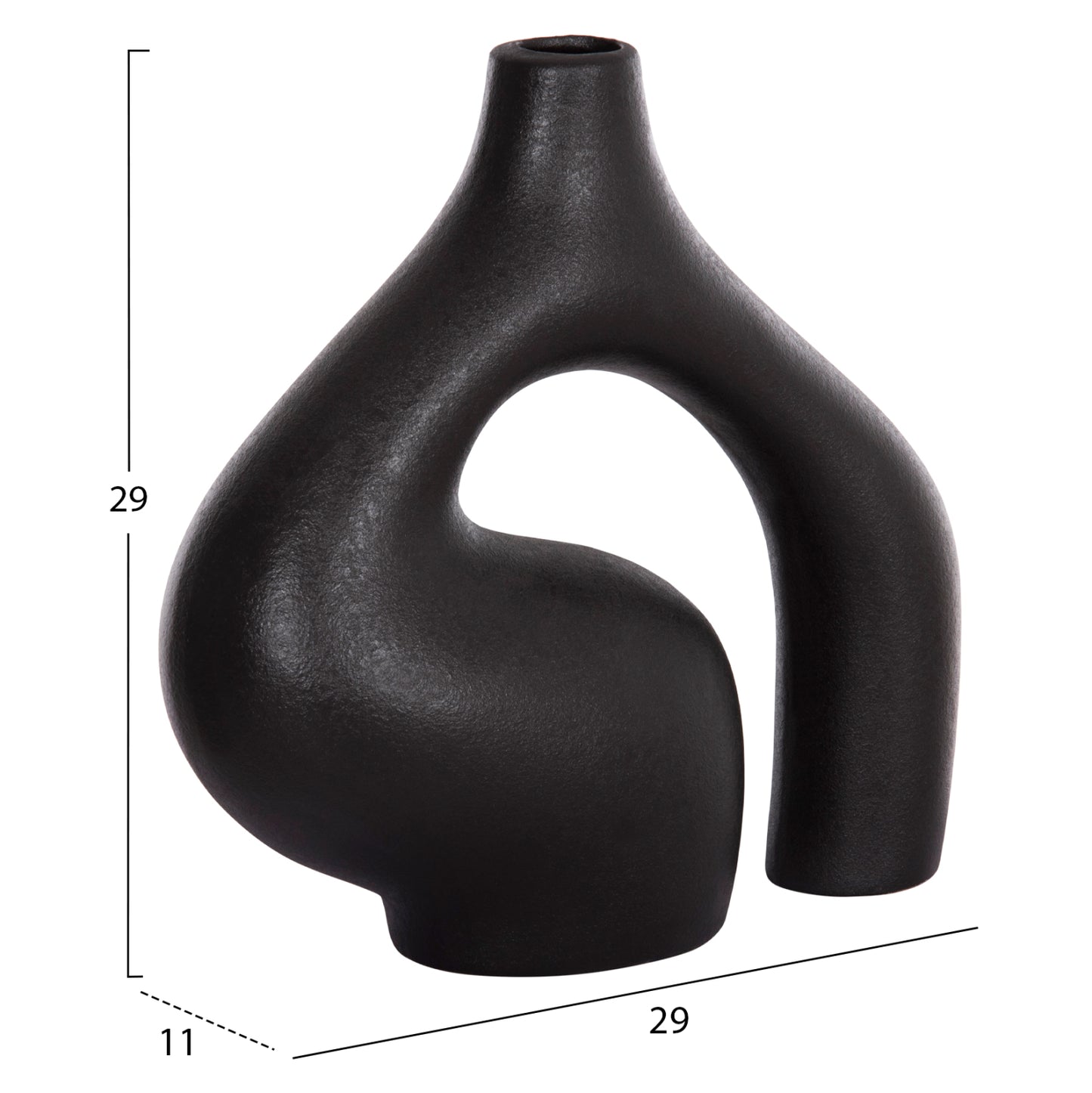 Ceramic Table Decor Isil Hm4597.02 Black Matte 29.5x11x29hcm.