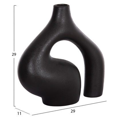 Ceramic Table Decor Isil Hm4597.02 Black Matte 29.5x11x29hcm.