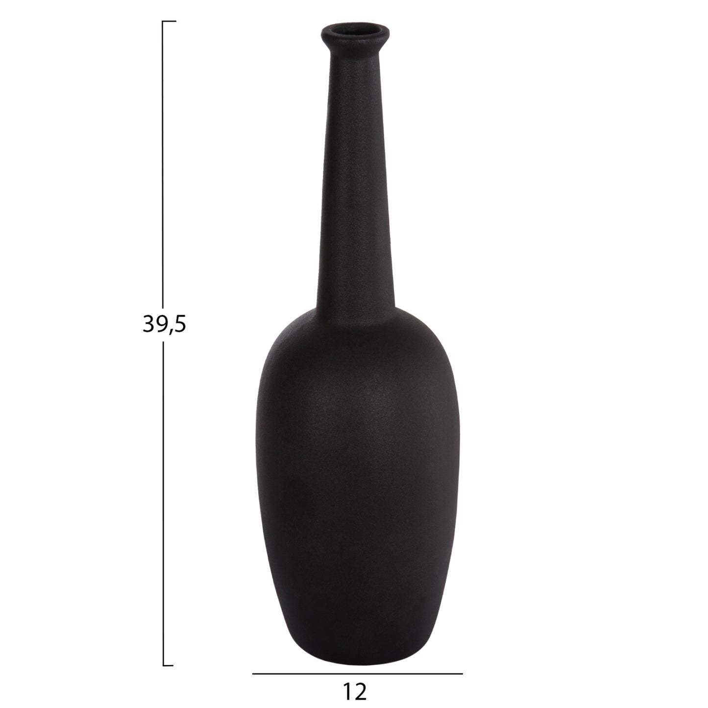 Ceramic Table Decor Elendil Hm4591.02 Matte Black Φ12x39.5hcm.